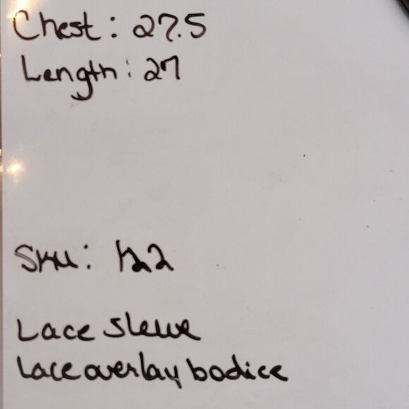 Catherine's 1X Top Blouse Blue Lace Overlay 3/4 Sleeve V-Neck Boho Classy Modest - Picture 13 of 14